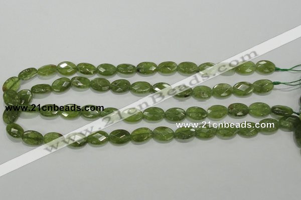 CGA101 15.5 inches 10*14mm faceted oval natural green garnet beads