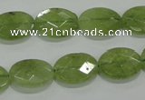 CGA102 15.5 inches 12*16mm faceted oval natural green garnet beads