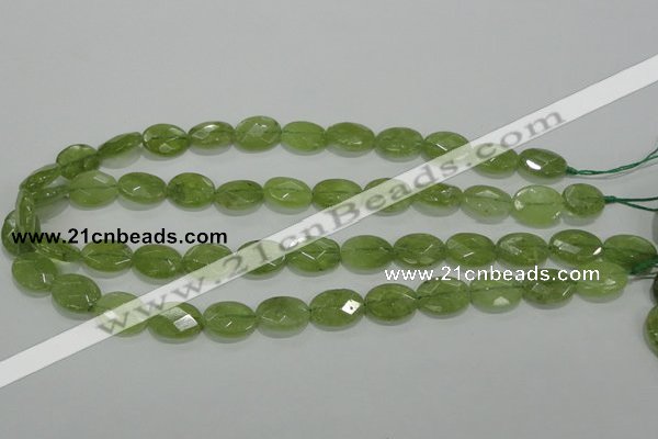 CGA102 15.5 inches 12*16mm faceted oval natural green garnet beads