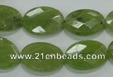 CGA103 15.5 inches 15*20mm faceted oval natural green garnet beads