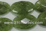 CGA105 15.5 inches 20*30mm faceted oval natural green garnet beads