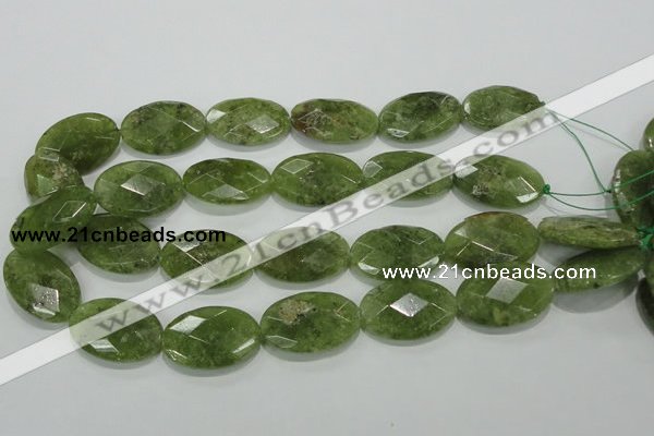 CGA105 15.5 inches 20*30mm faceted oval natural green garnet beads