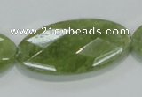 CGA106 15.5 inches 20*40mm faceted oval natural green garnet beads