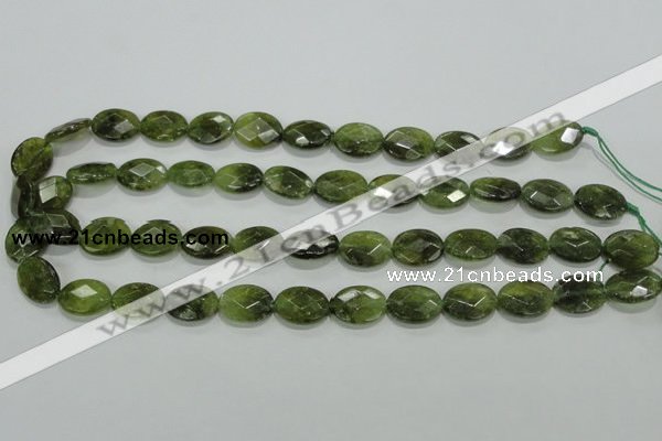 CGA108 15.5 inches 12*16mm faceted oval natural green garnet beads