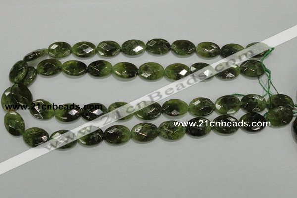 CGA109 15.5 inches 13*18mm faceted oval natural green garnet beads