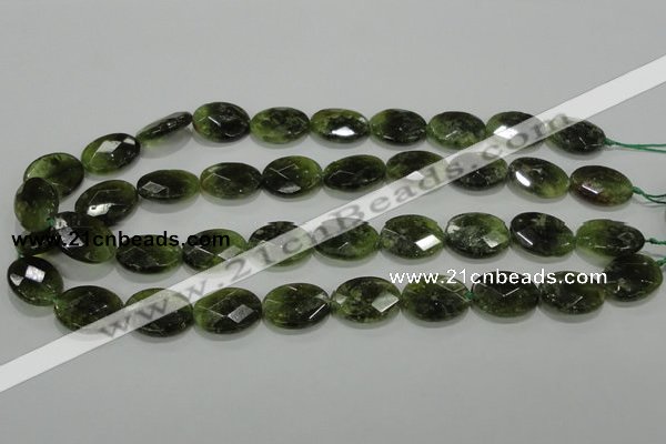 CGA110 15.5 inches 15*20mm faceted oval natural green garnet beads