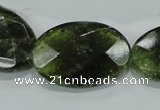 CGA112 15.5 inches 20*30mm faceted oval natural green garnet beads