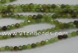 CGA121 15.5 inches 3mm faceted round natural green garnet beads