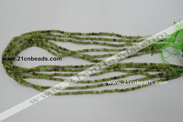 CGA121 15.5 inches 3mm faceted round natural green garnet beads