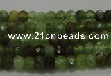 CGA145 15.5 inches 2.5*4mm faceted rondelle natural green garnet beads