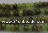 CGA146 15.5 inches 4*6mm faceted rondelle natural green garnet beads