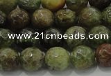 CGA148 15.5 inches 8mm faceted round natural green garnet beads