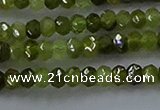 CGA156 15.5 inches 2.5*4mm faceted rondelle green garnet beads