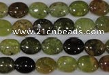CGA220 15.5 inches 8*10mm oval natural green garnet beads