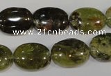 CGA223 15.5 inches 13*18mm oval natural green garnet beads