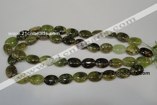 CGA223 15.5 inches 13*18mm oval natural green garnet beads