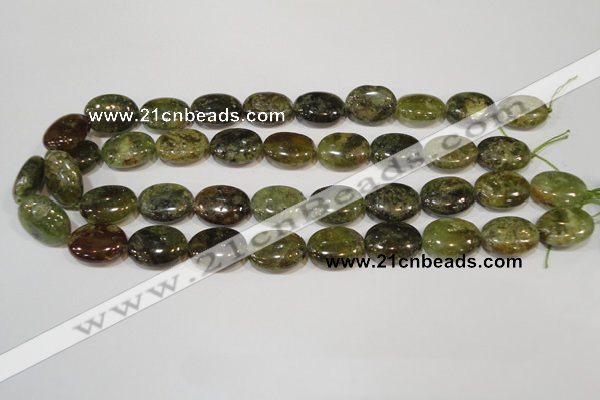 CGA224 15.5 inches 15*20mm oval natural green garnet beads