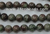 CGA302 15.5 inches 8mm round red green garnet gemstone beads