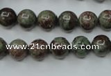 CGA304 15.5 inches 12mm round red green garnet gemstone beads