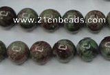 CGA305 15.5 inches 14mm round red green garnet gemstone beads