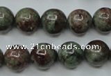 CGA306 15.5 inches 16mm round red green garnet gemstone beads