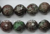 CGA316 15.5 inches 16mm faceted round red green garnet gemstone beads