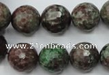 CGA317 15.5 inches 18mm faceted round red green garnet gemstone beads