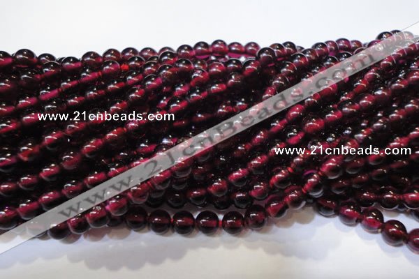 CGA357 15 inches 4mm round natural red garnet beads wholesale