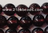 CGA358 15 inches 5mm round natural red garnet beads wholesale