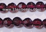 CGA362 14 inches 5mm faceted round natural red garnet beads wholesale