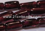 CGA367 15 inches 3*7mm tube natural red garnet beads wholesale