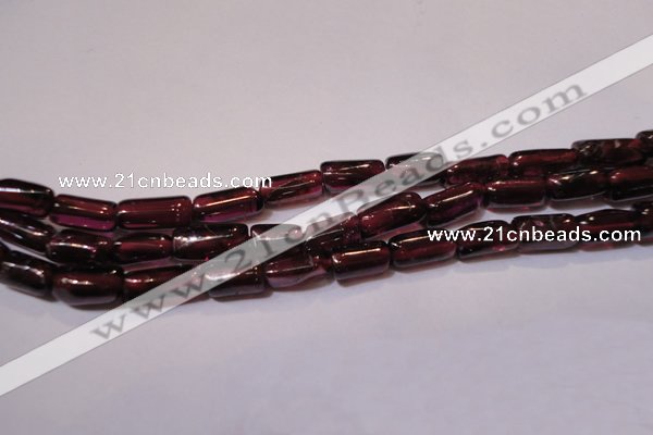 CGA367 15 inches 3*7mm tube natural red garnet beads wholesale