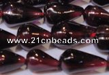 CGA369 15 inches 5*8mm teardrop natural red garnet beads wholesale