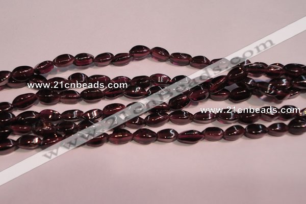 CGA376 15 inches 3*7mm twisted rice natural red garnet beads wholesale