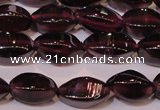 CGA377 15 inches 4*7mm twisted rice natural red garnet beads wholesale