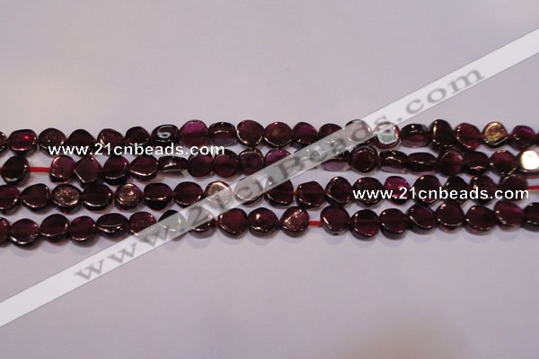 CGA382 15 inches 5mm coin natural red garnet beads wholesale