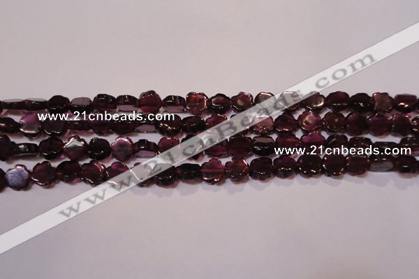 CGA385 15 inches 5mm carved flower natural red garnet beads wholesale