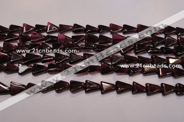 CGA390 15 inches 6*7mm triangle natural red garnet beads wholesale