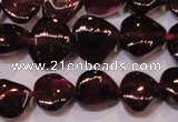 CGA392 15 inches 7*7mm heart natural red garnet beads wholesale