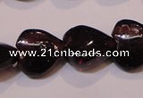 CGA393 15 inches 8*8mm heart natural red garnet beads wholesale