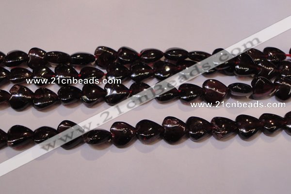 CGA393 15 inches 8*8mm heart natural red garnet beads wholesale