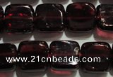 CGA401 15.5 inches 8*8mm square natural red garnet beads wholesale