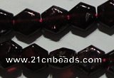 CGA411 15.5 inches 8*9mm hexagon natural red garnet beads wholesale