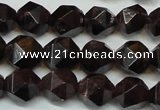 CGA451 15.5 inches 8mm faceted nuggets natural red garnet beads