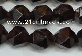 CGA453 15.5 inches 12mm faceted nuggets natural red garnet beads