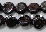 CGA467 15.5 inches 10mm coin natural red garnet beads wholesale