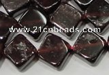 CGA472 15.5 inches 8*8mm diamond natural red garnet beads