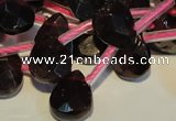 CGA486 Top-drilled 7*9mm faceted briolette natural red garnet beads