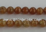 CGA501 15.5 inches 4mm round A grade yellow red garnet beads