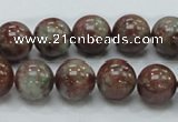 CGA51 15.5 inches 12mm round red green garnet gemstone beads